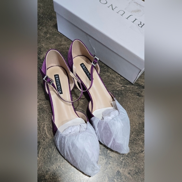 ERIJUNOR Satin Bridal Wedding Shoes #744, 745 - Picture 9 of 13